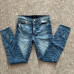 Black Orchid Blue Zebra Skinny Jeans